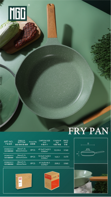 Cyfres Ewropeaidd-Afocado Green-Fry Pan