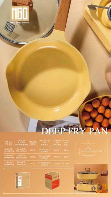 Fa'asologa Europa-Macaron Yellow-Deep Fry Pan