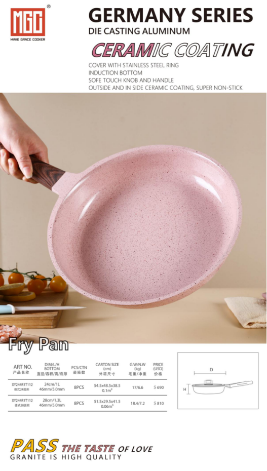 Tyskland Series-Pink-Fry Pan