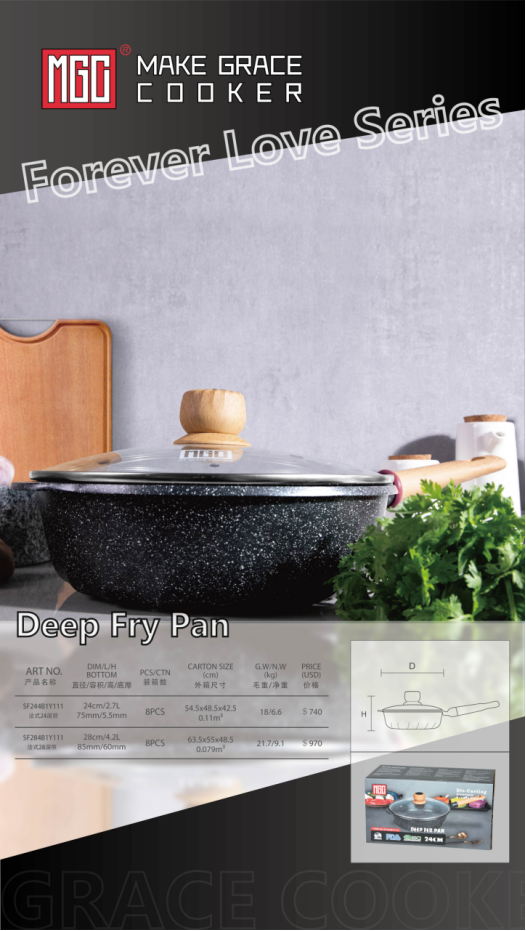 French FOREVER LOVE SERIES-Black-Deep Fry Pan