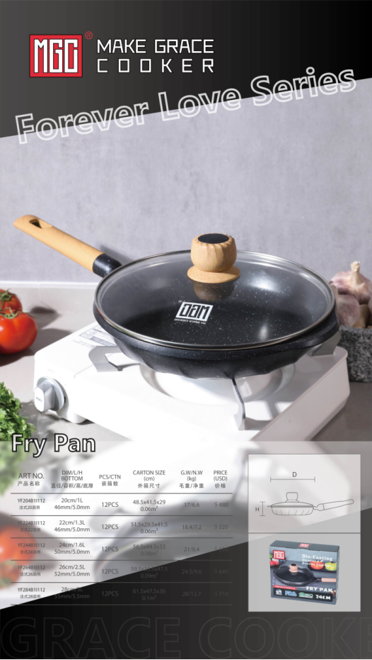French FOREVER LOVE SERIES-Black-Fry Pan